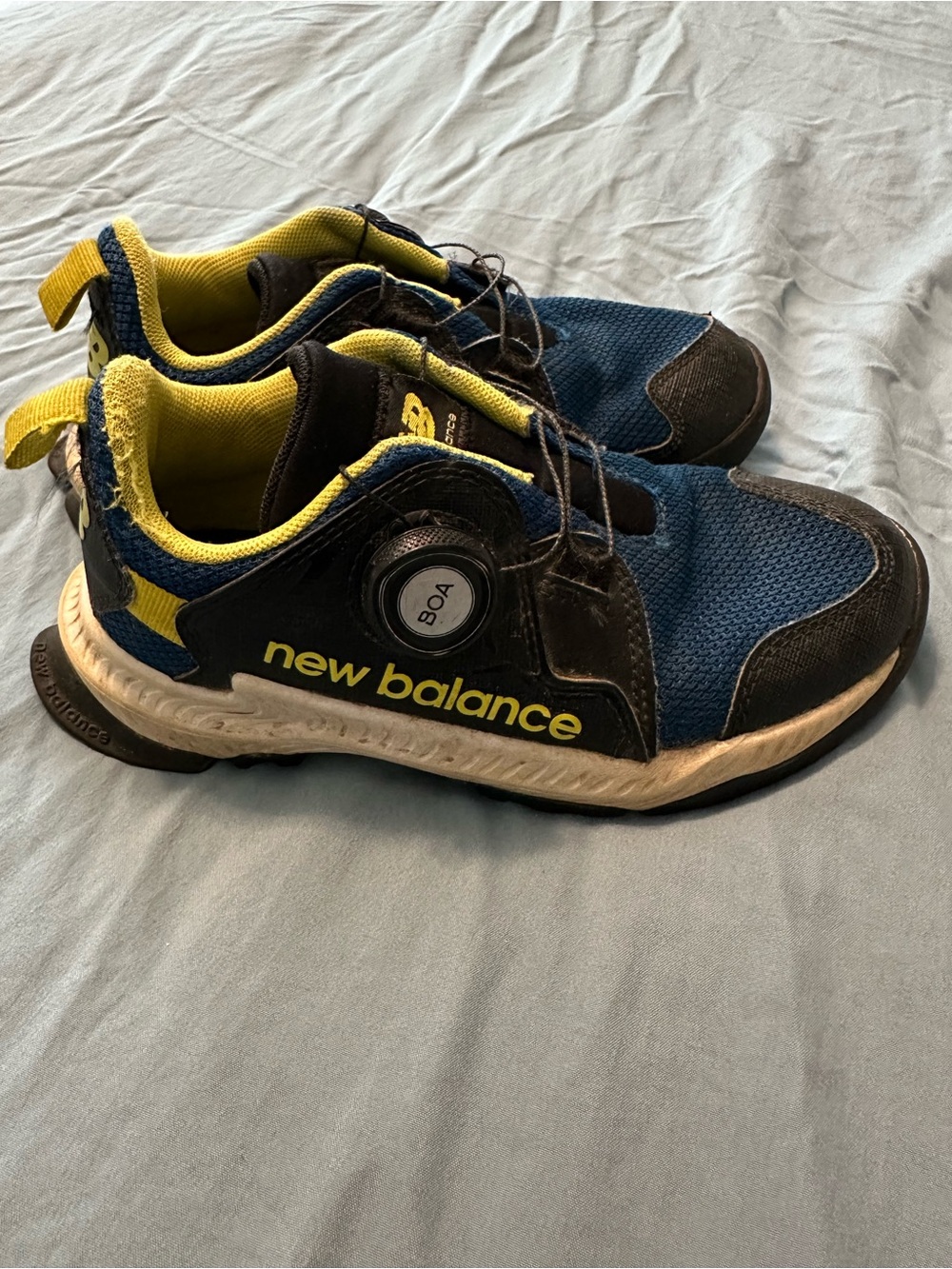 New Balance Kids Blue and Yellow BOA Sneakers